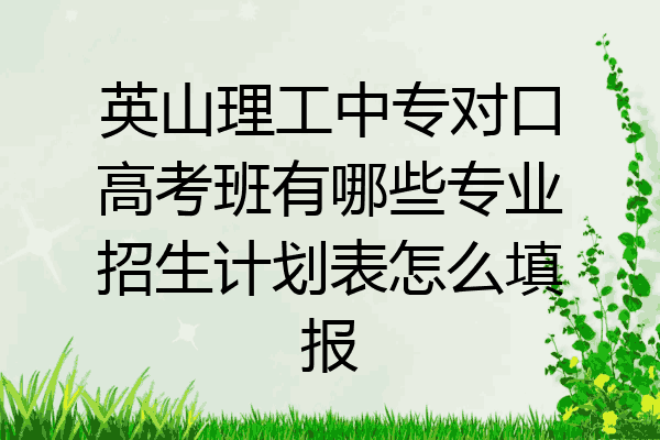 英山理工中专对口高考班有哪些专业招生计划表怎么填报