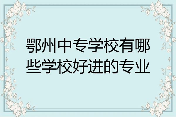 鄂州中专学校有哪些学校好进的专业