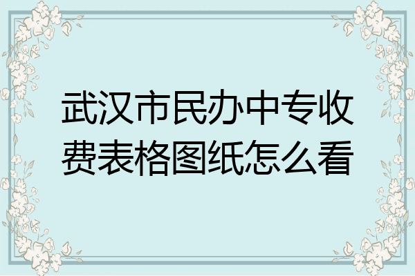 武汉市民办中专收费表格图纸怎么看