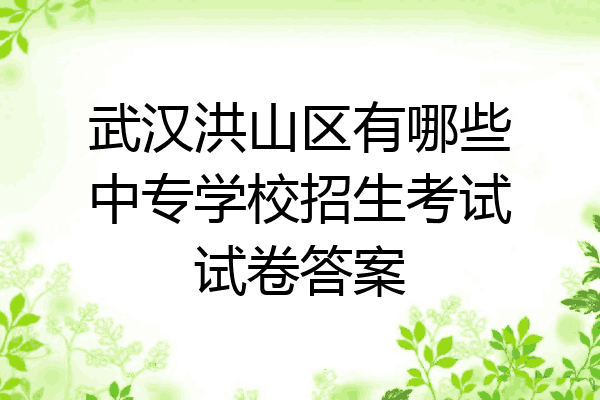 武汉洪山区有哪些中专学校招生考试试卷答案