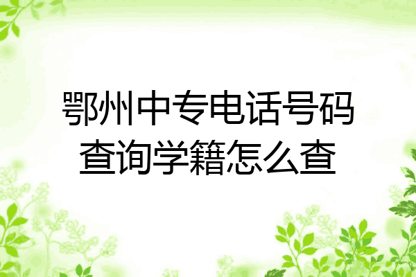 鄂州中专电话号码查询学籍怎么查
