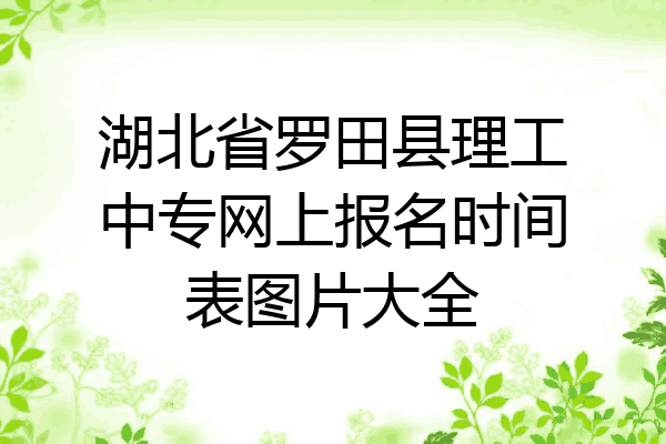 湖北省罗田县理工中专网上报名时间表图片大全