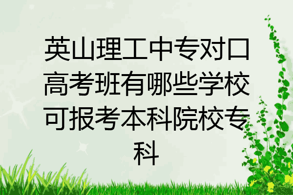 英山理工中专对口高考班有哪些学校可报考本科院校专科