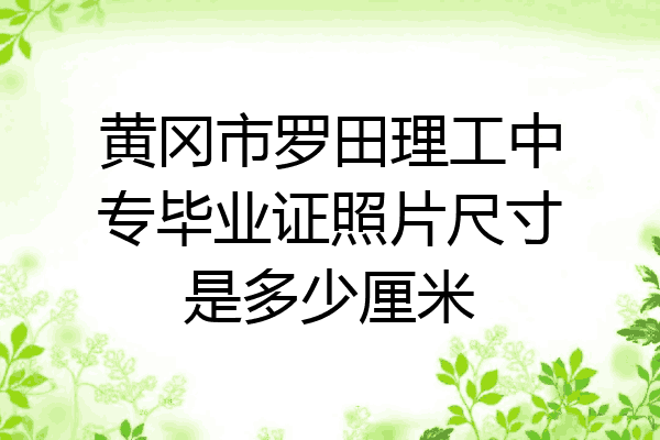 黄冈市罗田理工中专毕业证照片尺寸是多少厘米