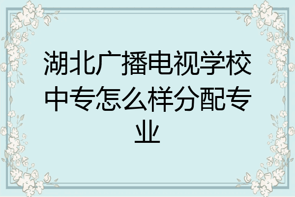 湖北广播电视学校中专怎么样分配专业