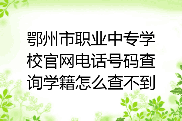 鄂州市职业中专学校官网电话号码查询学籍怎么查不到