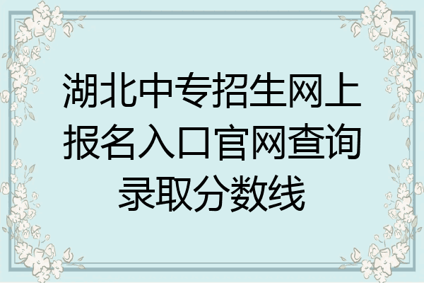 湖北中专招生网上报名入口官网查询录取分数线