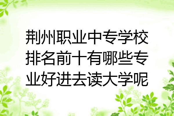 荆州职业中专学校排名前十有哪些专业好进去读大学呢