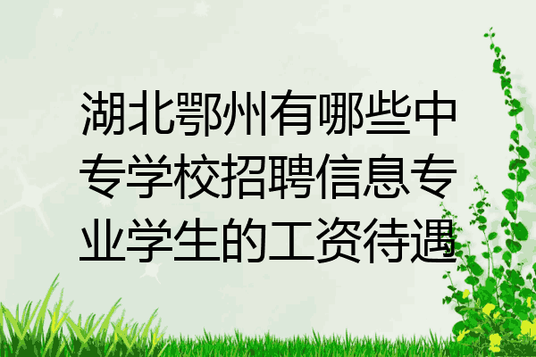 湖北鄂州有哪些中专学校招聘信息专业学生的工资待遇