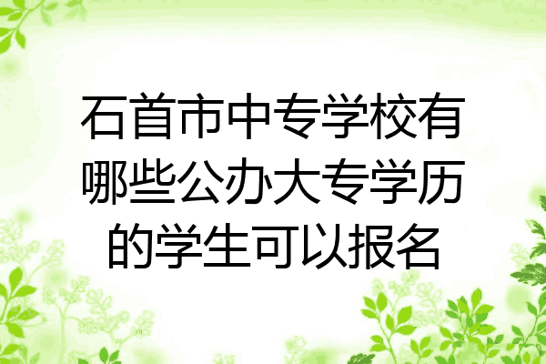 石首市中专学校有哪些公办大专学历的学生可以报名