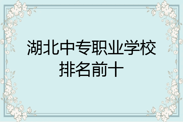 湖北中专职业学校排名前十