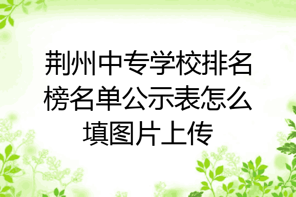 荆州中专学校排名榜名单公示表怎么填图片上传
