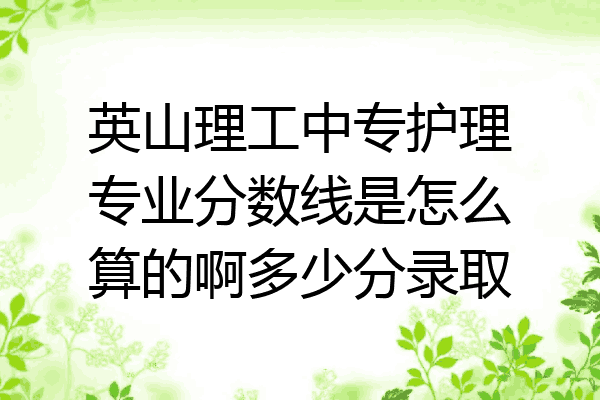 英山理工中专护理专业分数线是怎么算的啊多少分录取
