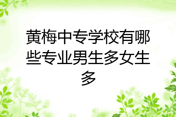 黄梅中专学校有哪些专业男生多女生多