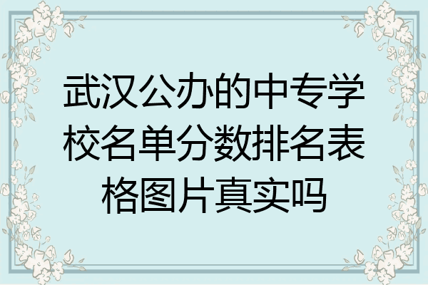 武汉公办的中专学校名单分数排名表格图片真实吗