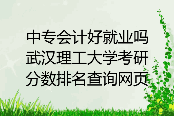 中专会计好就业吗武汉理工大学考研分数排名查询网页