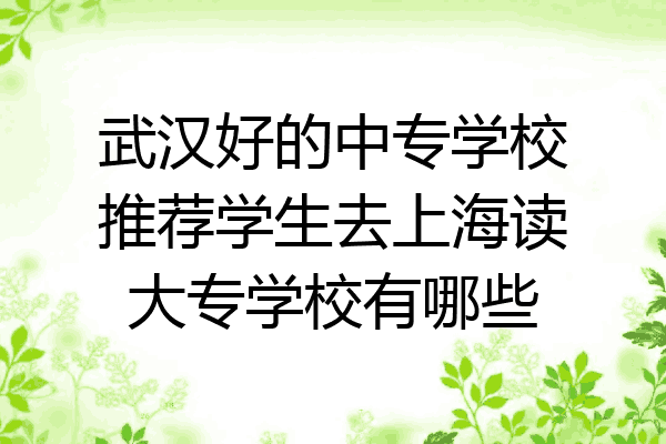 武汉好的中专学校推荐学生去上海读大专学校有哪些
