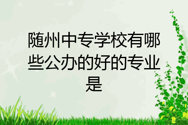 随州中专学校有哪些公办的好的专业是
