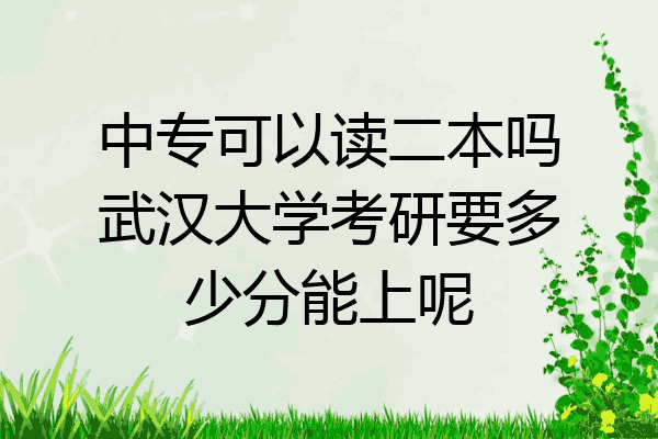 中专可以读二本吗武汉大学考研要多少分能上呢