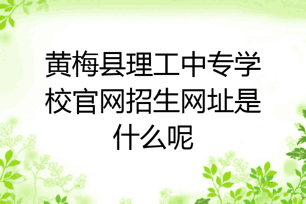 黄梅县理工中专学校官网招生网址是什么呢