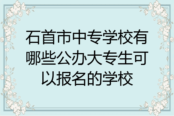 石首市中专学校有哪些公办大专生可以报名的学校