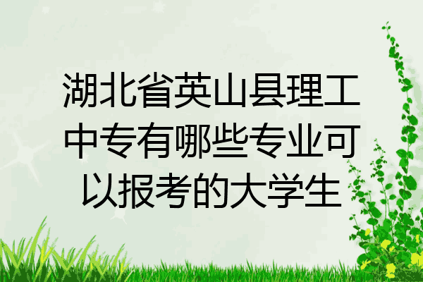 湖北省英山县理工中专有哪些专业可以报考的大学生