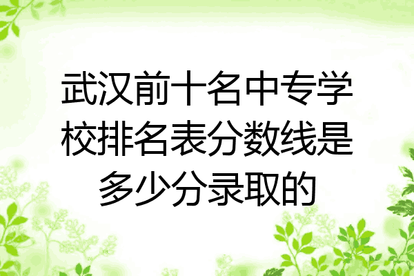 武汉前十名中专学校排名表分数线是多少分录取的
