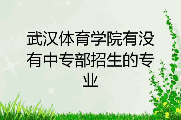 武汉体育学院有没有中专部招生的专业