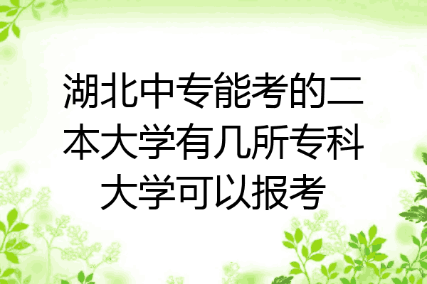 湖北中专能考的二本大学有几所专科大学可以报考