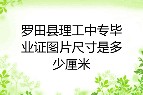 罗田县理工中专毕业证图片尺寸是多少厘米