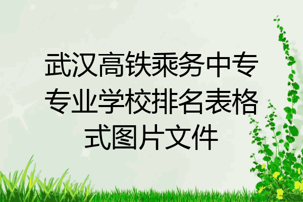 武汉高铁乘务中专专业学校排名表格式图片文件