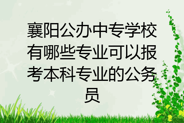 襄阳公办中专学校有哪些专业可以报考本科专业的公务员