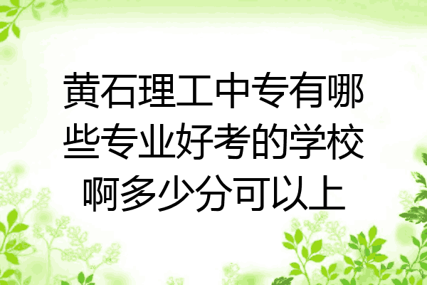 黄石理工中专有哪些专业好考的学校啊多少分可以上