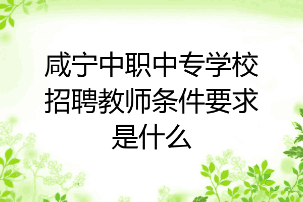 咸宁中职中专学校招聘教师条件要求是什么