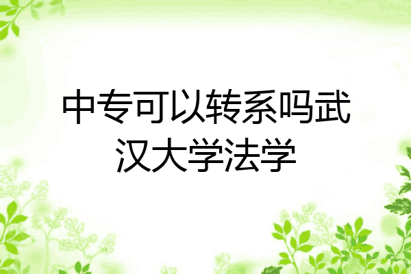 中专可以转系吗武汉大学法学