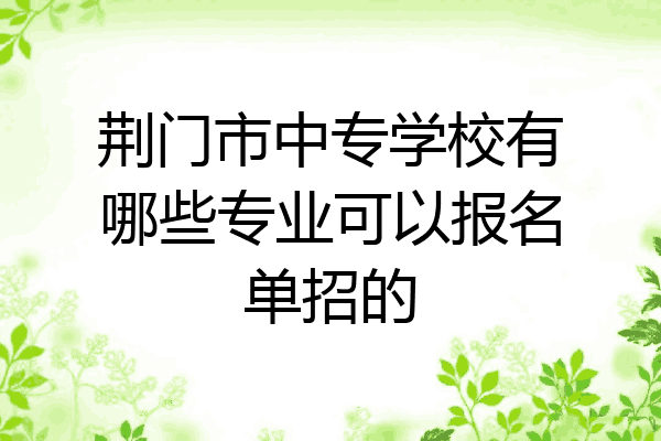 荆门市中专学校有哪些专业可以报名单招的