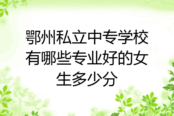 鄂州私立中专学校有哪些专业好的女生多少分