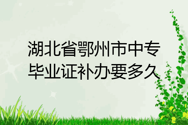 湖北省鄂州市中专毕业证补办要多久