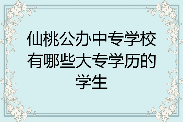 仙桃公办中专学校有哪些大专学历的学生