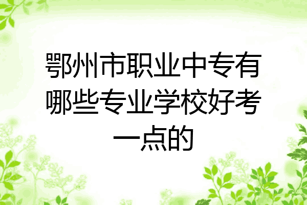 鄂州市职业中专有哪些专业学校好考一点的