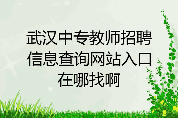 武汉中专教师招聘信息查询网站入口在哪找啊