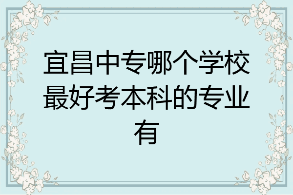 宜昌中专哪个学校最好考本科的专业有