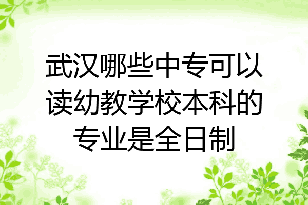 武汉哪些中专可以读幼教学校本科的专业是全日制