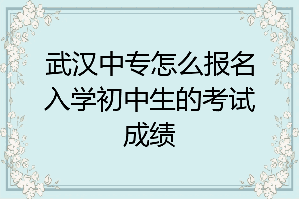武汉中专怎么报名入学初中生的考试成绩