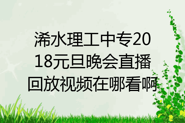 浠水理工中专2018元旦晚会直播回放视频在哪看啊