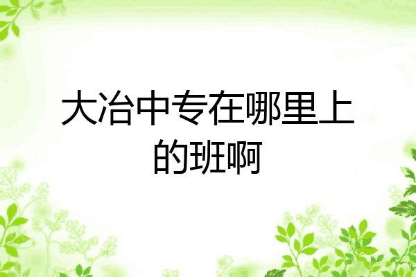大冶中专在哪里上的班啊