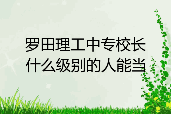 罗田理工中专校长什么级别的人能当