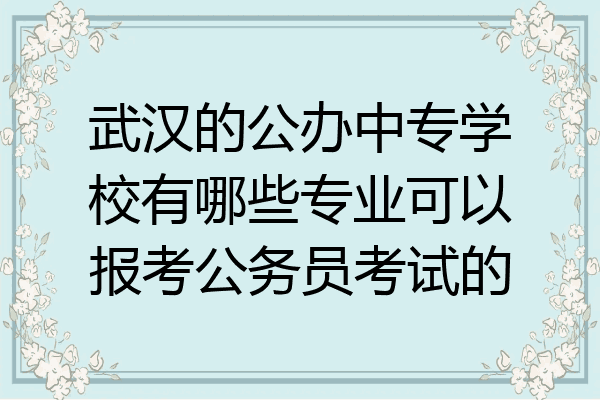 武汉的公办中专学校有哪些专业可以报考公务员考试的