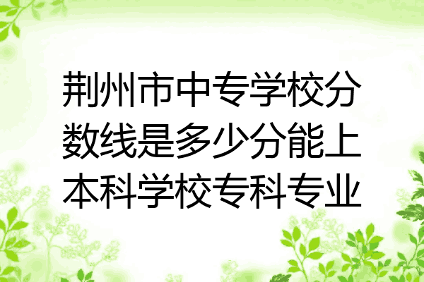 荆州市中专学校分数线是多少分能上本科学校专科专业