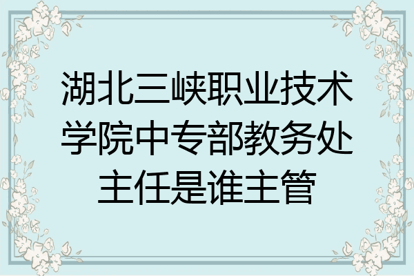 湖北三峡职业技术学院中专部教务处主任是谁主管